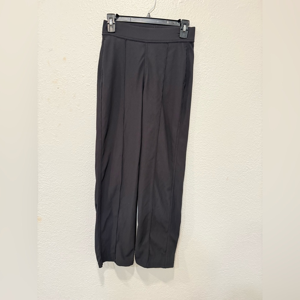 Lululemon Ribbed Wide Leg Pull On Pants Black Size 4 Stretch Athleisure